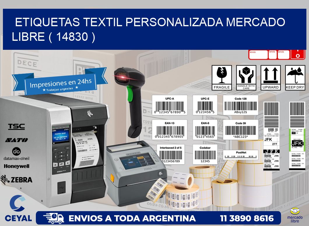 ETIQUETAS TEXTIL PERSONALIZADA MERCADO LIBRE ( 14830 )