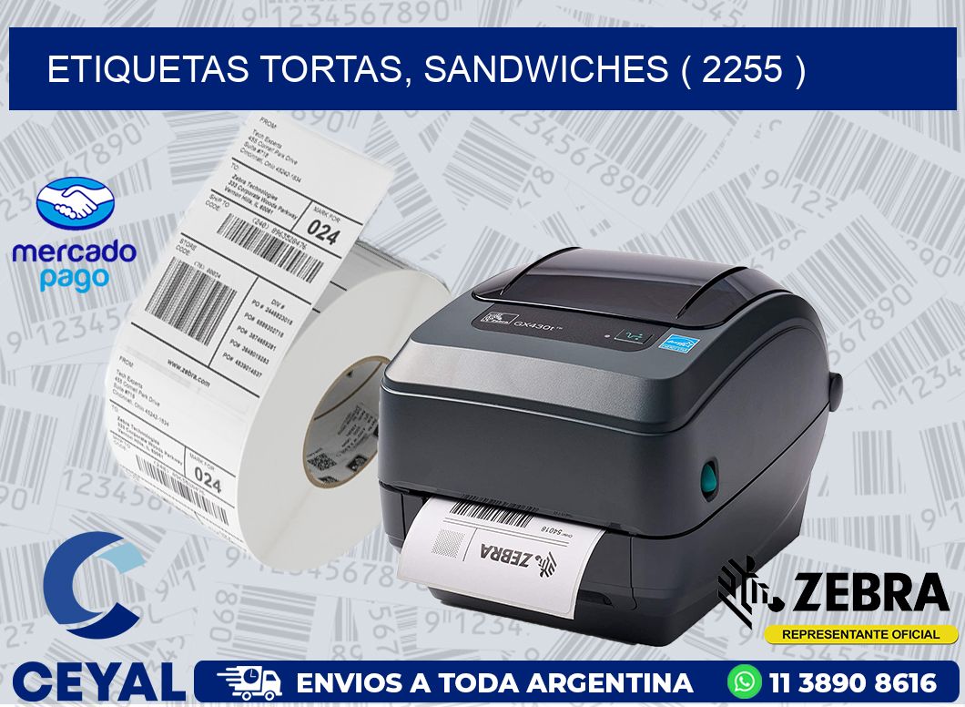 ETIQUETAS TORTAS, SANDWICHES ( 2255 )