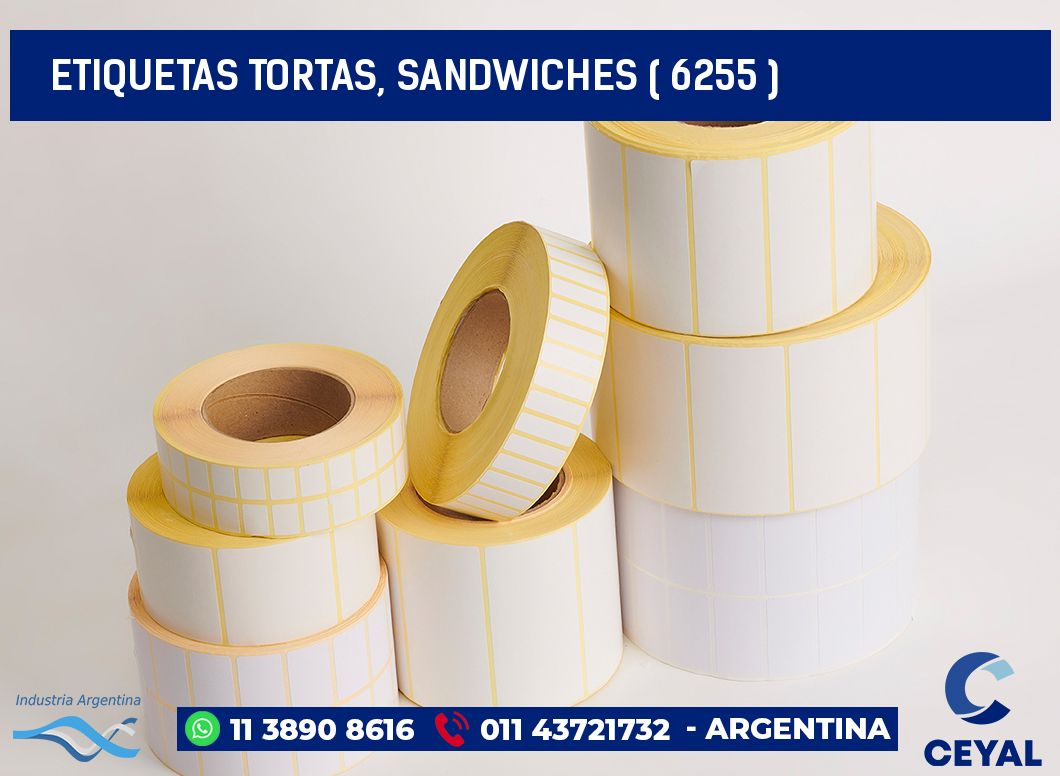 ETIQUETAS TORTAS, SANDWICHES ( 6255 )