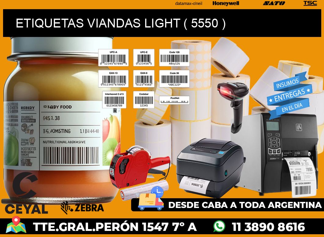 ETIQUETAS VIANDAS LIGHT ( 5550 )