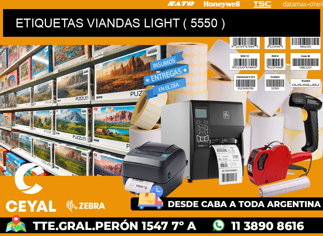 ETIQUETAS VIANDAS LIGHT ( 5550 )