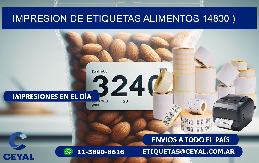 IMPRESION DE ETIQUETAS ALIMENTOS 14830 )