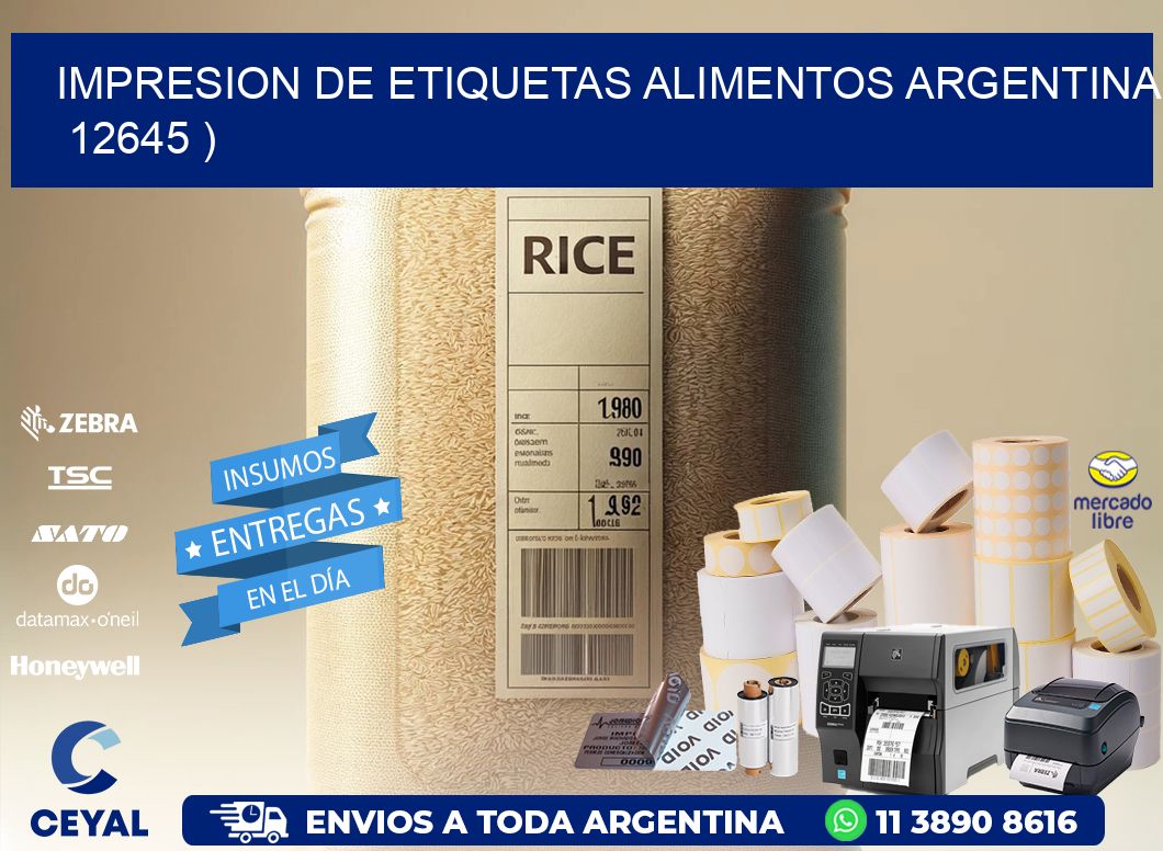 IMPRESION DE ETIQUETAS ALIMENTOS ARGENTINA   12645 )