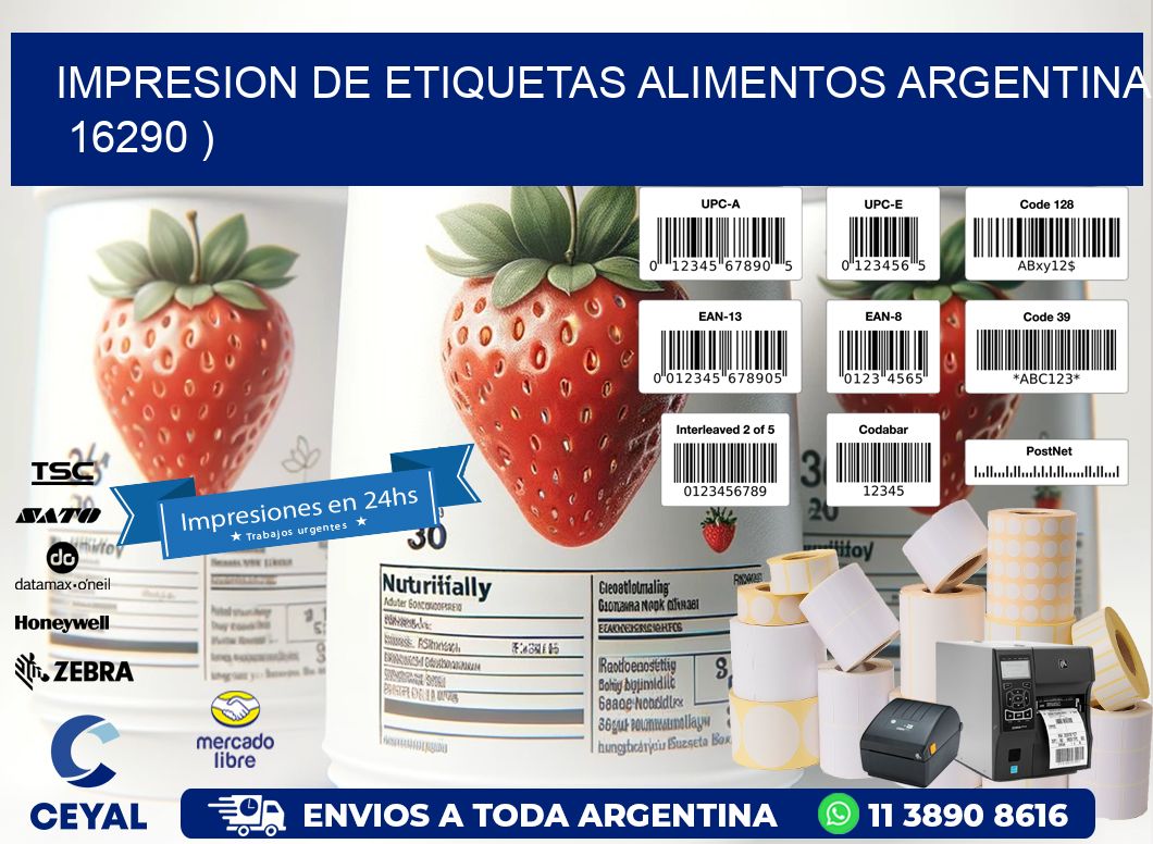 IMPRESION DE ETIQUETAS ALIMENTOS ARGENTINA   16290 )