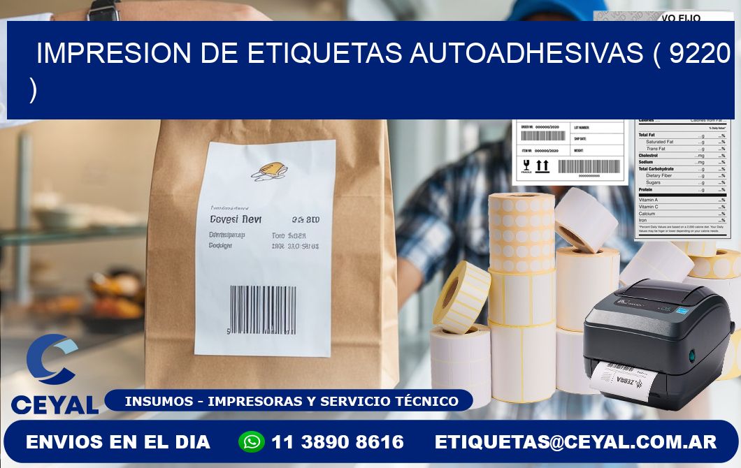 IMPRESION DE ETIQUETAS AUTOADHESIVAS ( 9220 )
