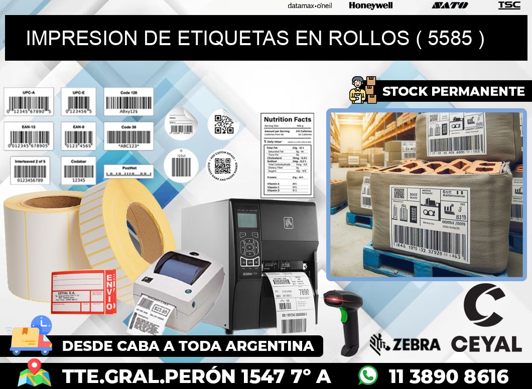 IMPRESION DE ETIQUETAS EN ROLLOS ( 5585 )