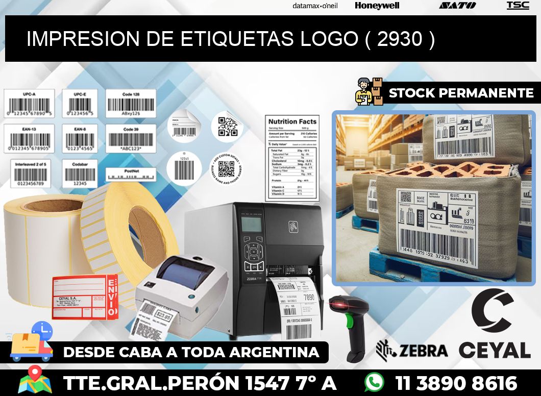 IMPRESION DE ETIQUETAS LOGO ( 2930 )