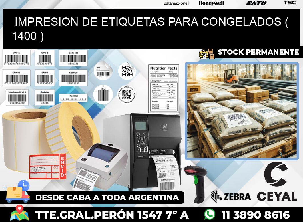 IMPRESION DE ETIQUETAS PARA CONGELADOS ( 1400 )