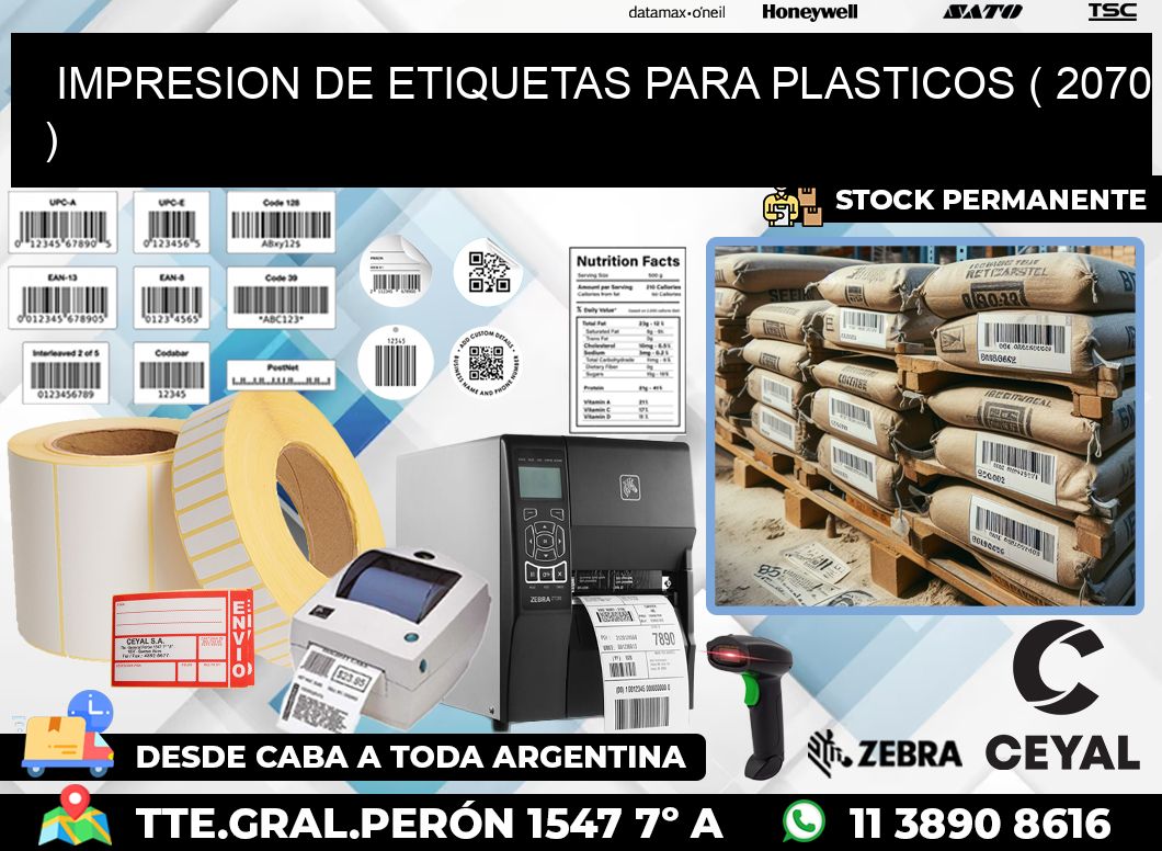 IMPRESION DE ETIQUETAS PARA PLASTICOS ( 2070 )