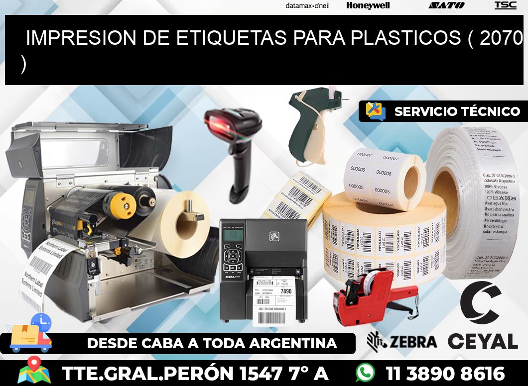 IMPRESION DE ETIQUETAS PARA PLASTICOS ( 2070 )