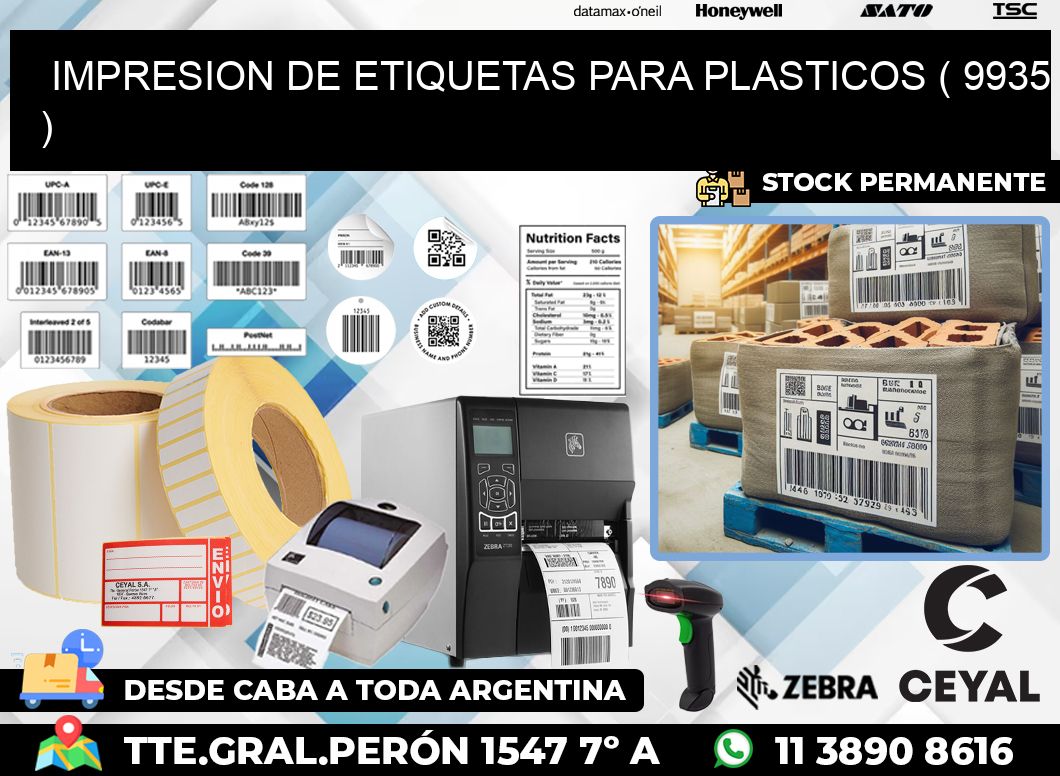 IMPRESION DE ETIQUETAS PARA PLASTICOS ( 9935 )