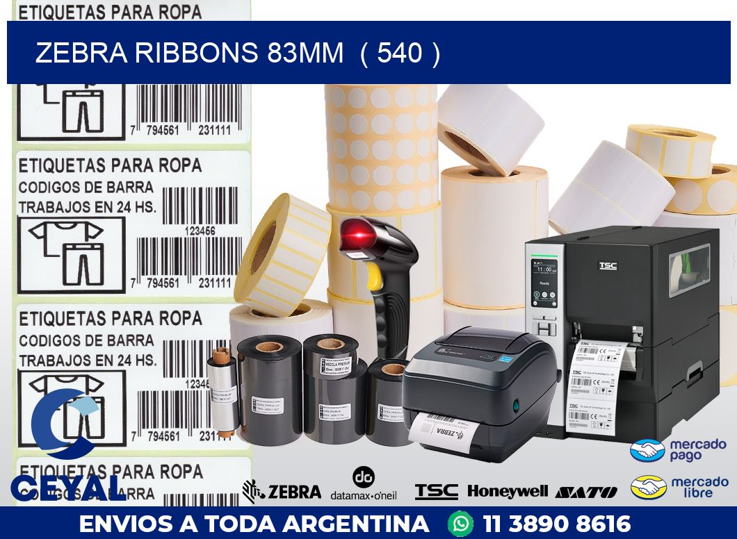 ZEBRA RIBBONS 83MM  ( 540 )