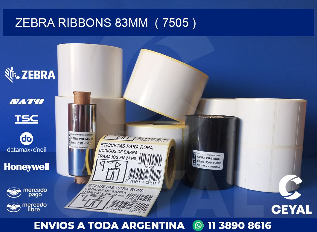 ZEBRA RIBBONS 83MM  ( 7505 )