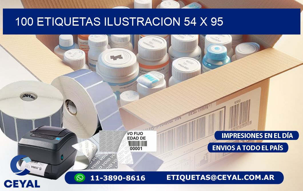 100 ETIQUETAS ILUSTRACION 54 x 95
