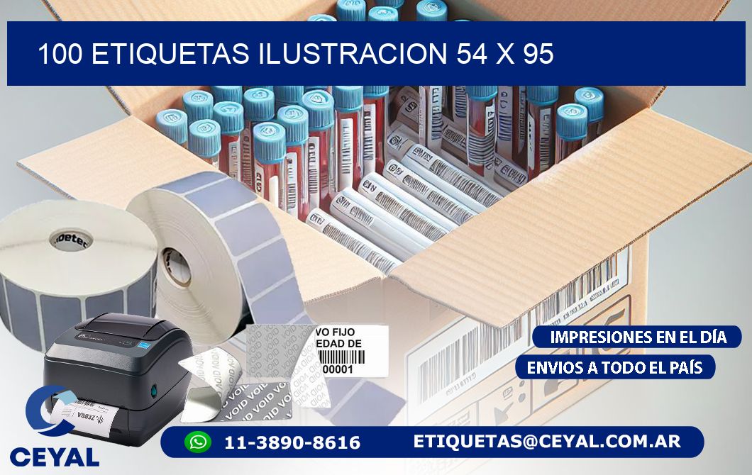 100 ETIQUETAS ILUSTRACION 54 x 95