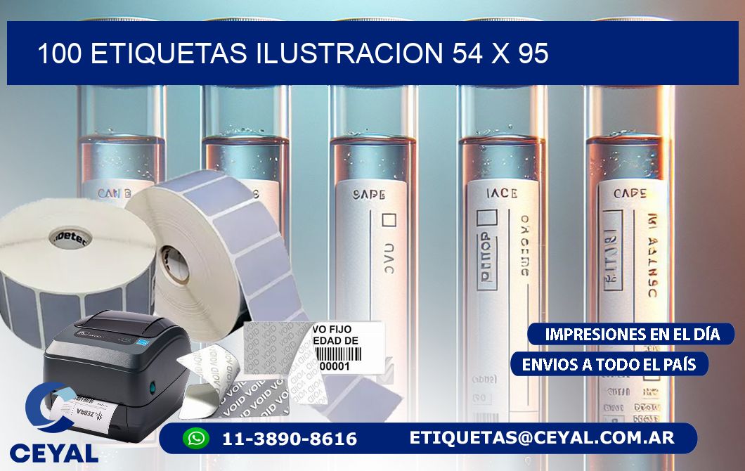 100 ETIQUETAS ILUSTRACION 54 x 95