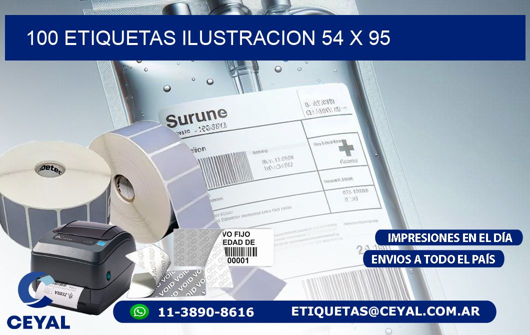 100 ETIQUETAS ILUSTRACION 54 x 95