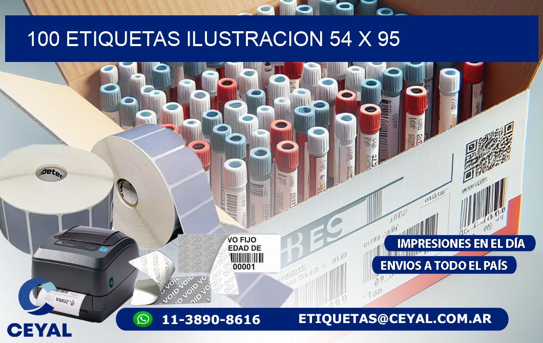 100 ETIQUETAS ILUSTRACION 54 x 95