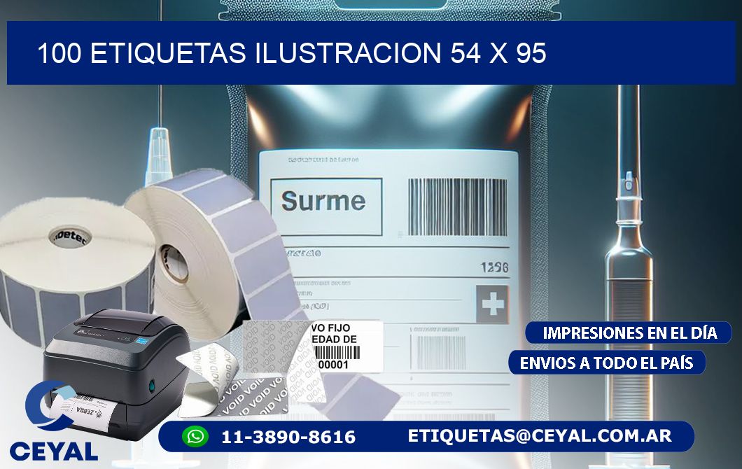 100 ETIQUETAS ILUSTRACION 54 x 95