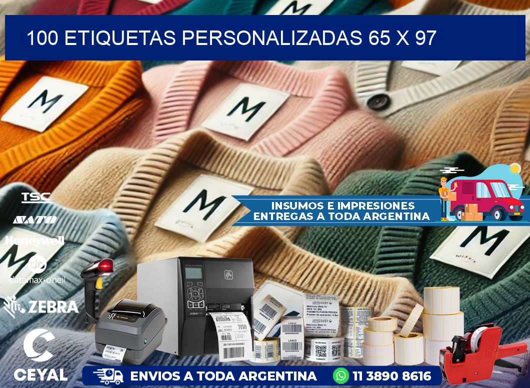 100 ETIQUETAS PERSONALIZADAS 65 x 97