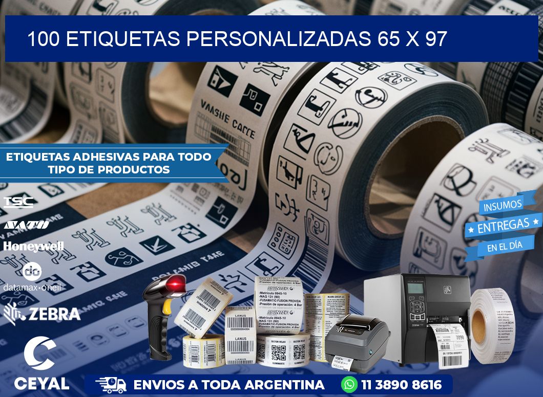 100 ETIQUETAS PERSONALIZADAS 65 x 97