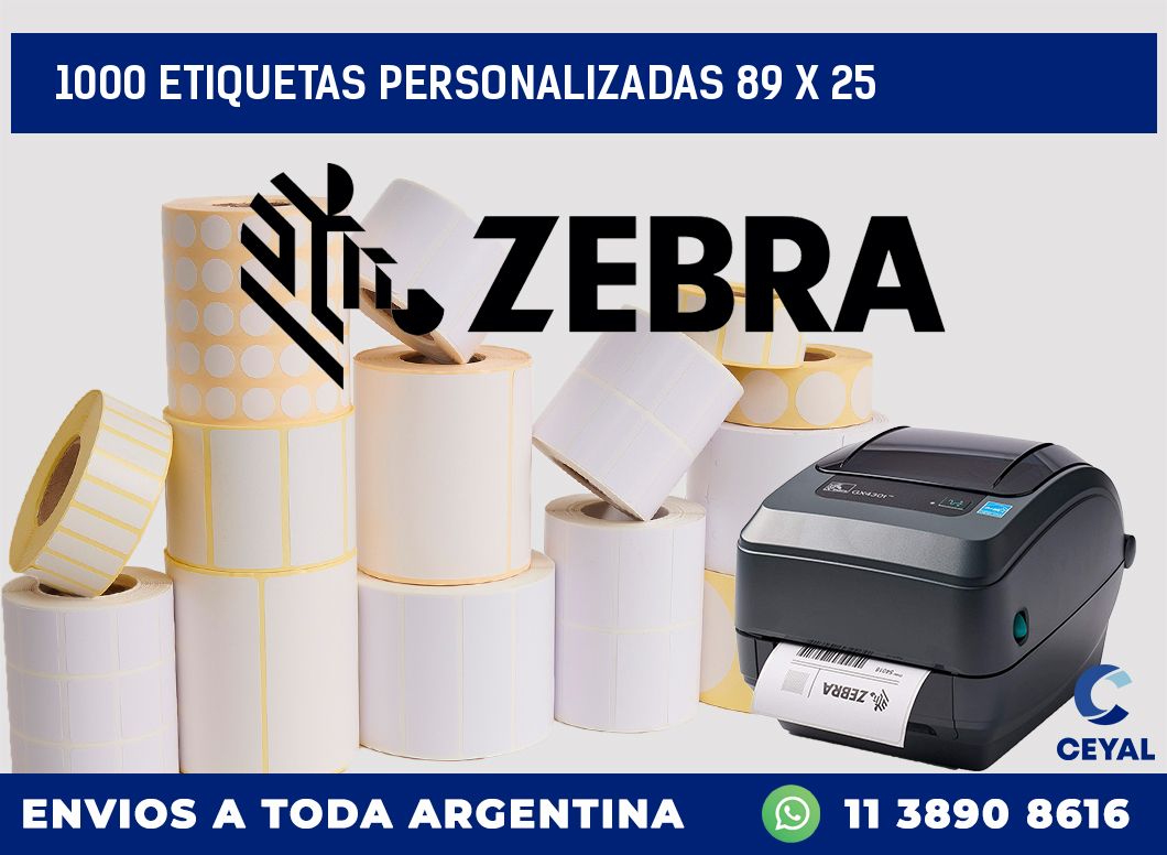 1000 ETIQUETAS PERSONALIZADAS 89 x 25