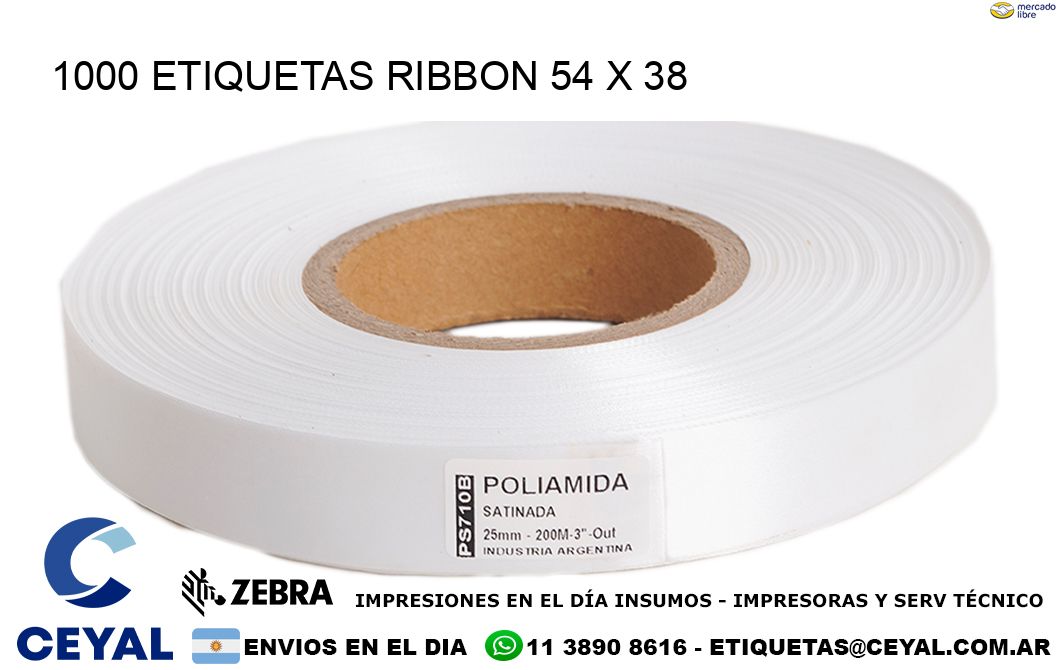 1000 ETIQUETAS RIBBON 54 x 38