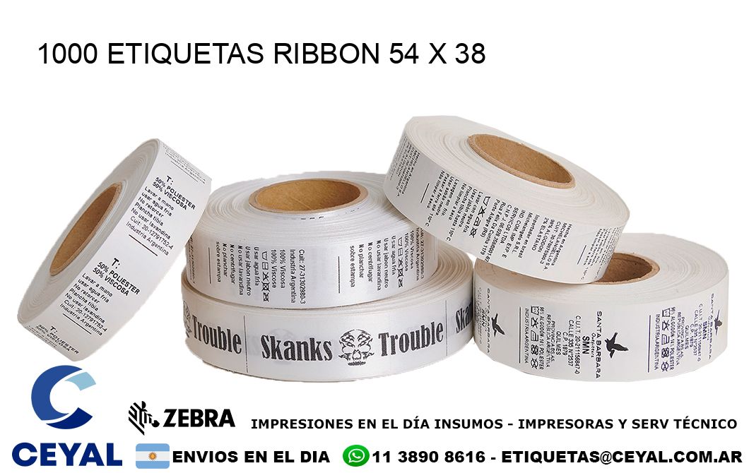 1000 ETIQUETAS RIBBON 54 x 38