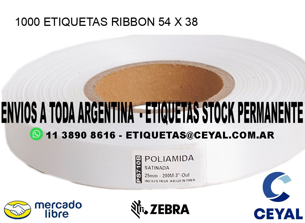 1000 ETIQUETAS RIBBON 54 x 38