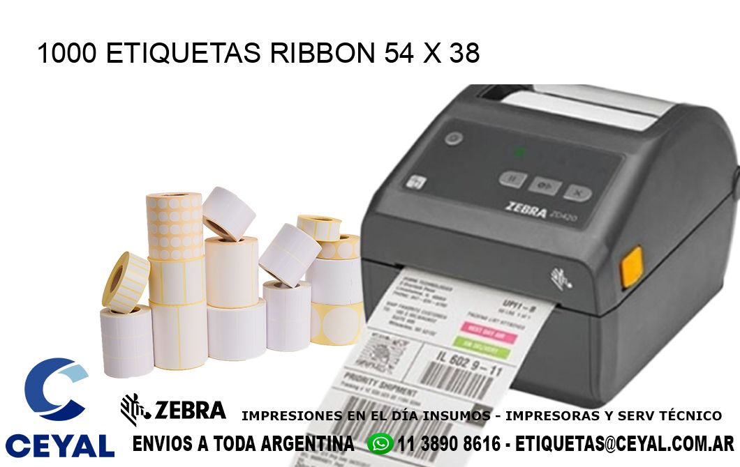 1000 ETIQUETAS RIBBON 54 x 38