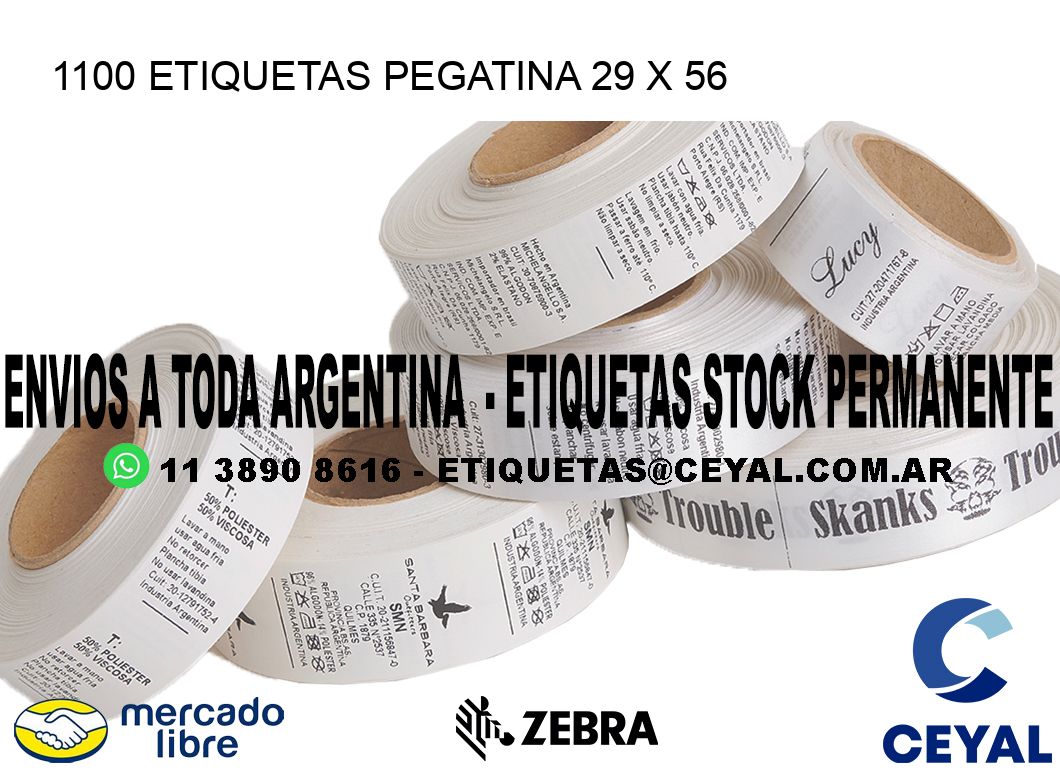 1100 ETIQUETAS PEGATINA 29 x 56