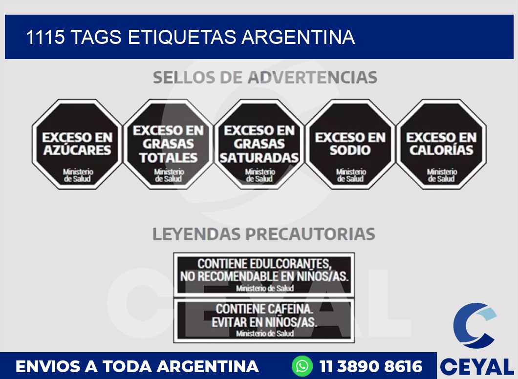 1115 TAGS ETIQUETAS ARGENTINA