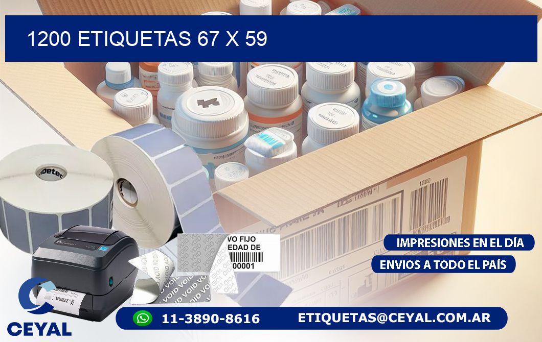 1200 ETIQUETAS 67 x 59