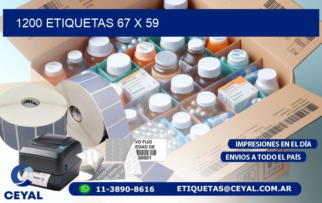 1200 ETIQUETAS 67 x 59