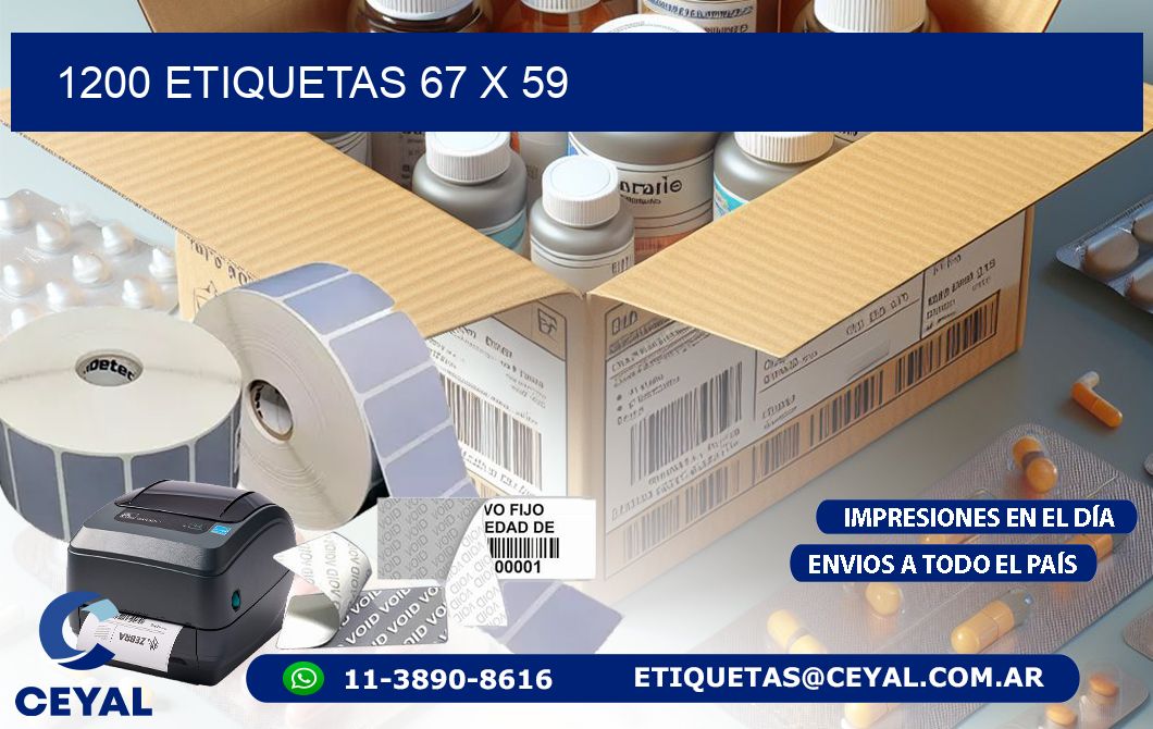 1200 ETIQUETAS 67 x 59
