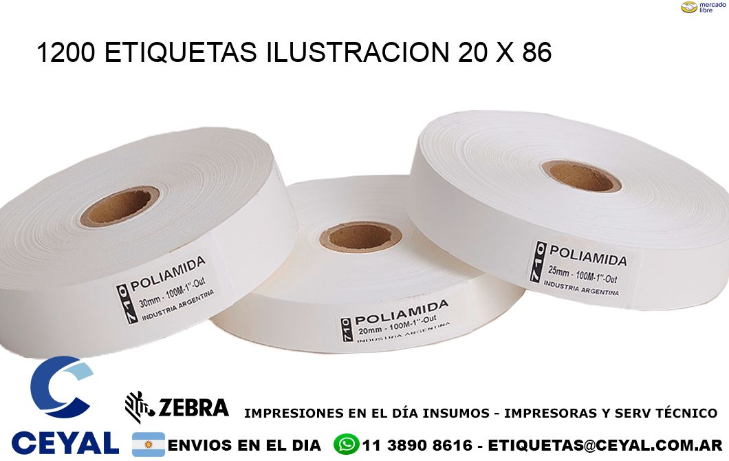 1200 ETIQUETAS ILUSTRACION 20 x 86
