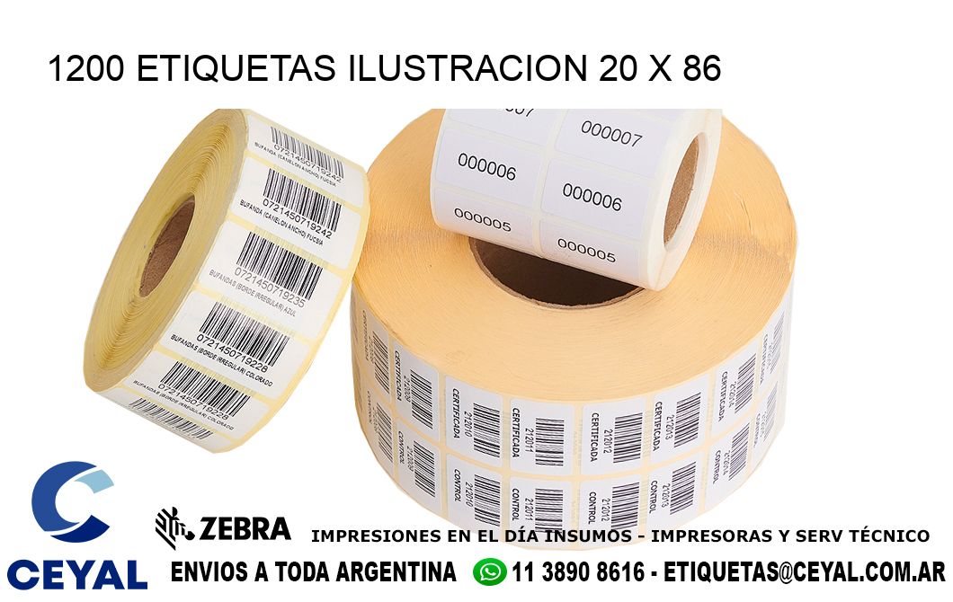 1200 ETIQUETAS ILUSTRACION 20 x 86