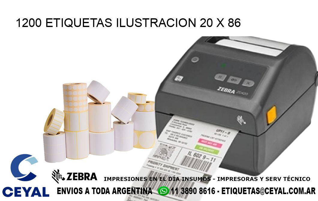 1200 ETIQUETAS ILUSTRACION 20 x 86