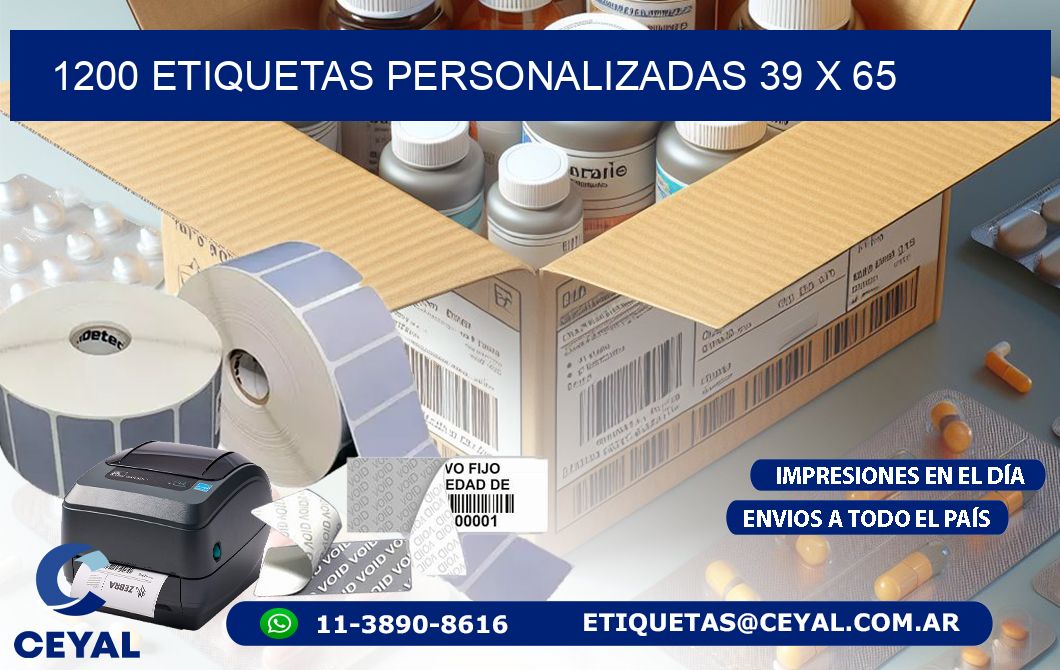 1200 ETIQUETAS PERSONALIZADAS 39 x 65