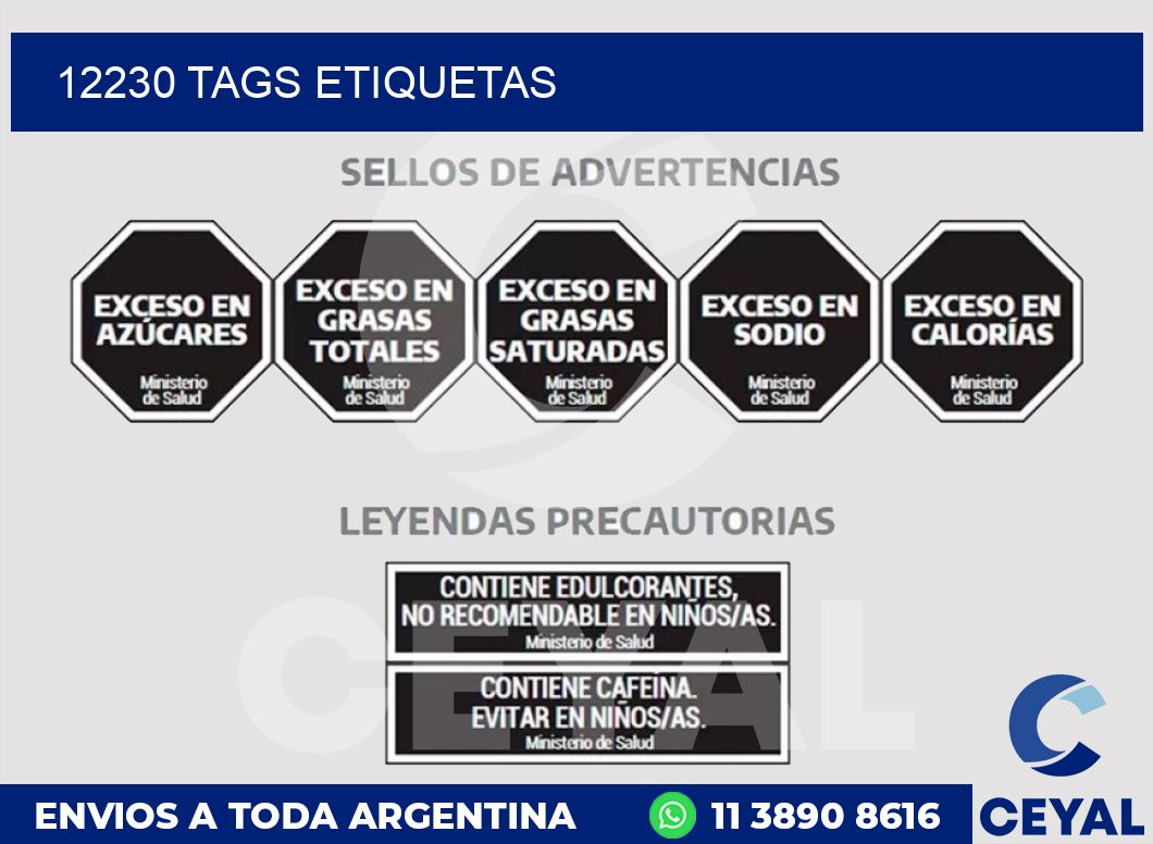 12230 TAGS ETIQUETAS