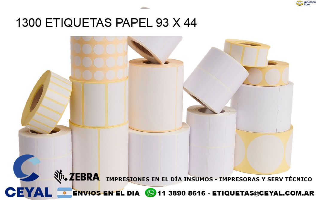 1300 ETIQUETAS PAPEL 93 x 44