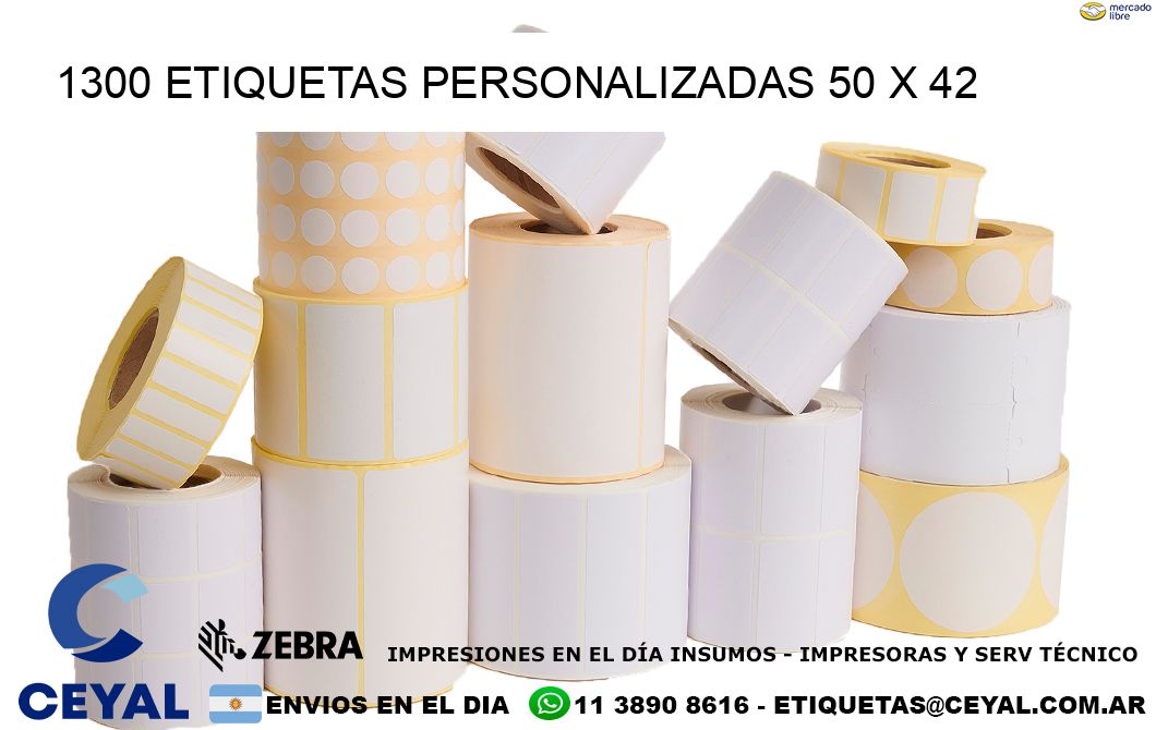 1300 ETIQUETAS PERSONALIZADAS 50 x 42