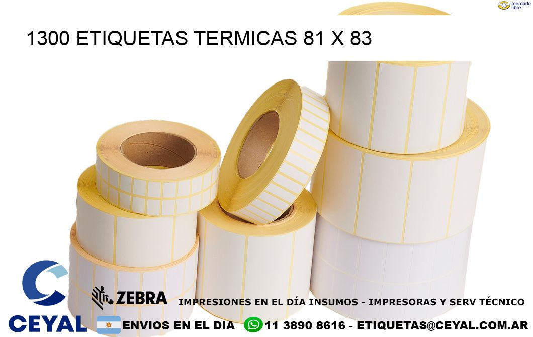 1300 ETIQUETAS TERMICAS 81 x 83