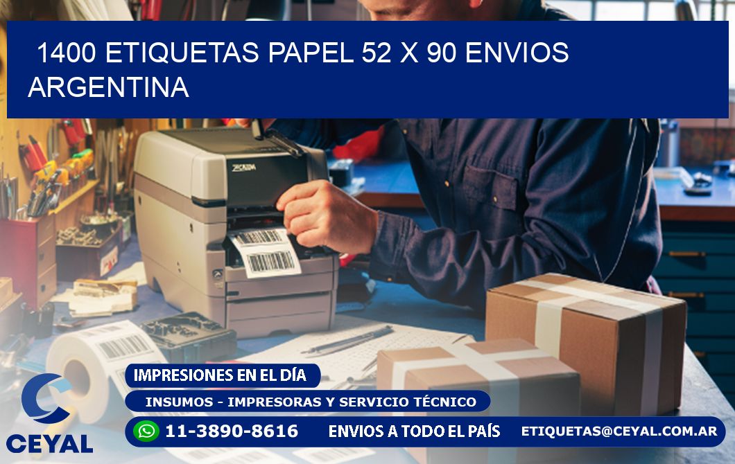 1400 ETIQUETAS PAPEL 52 x 90 ENVIOS ARGENTINA