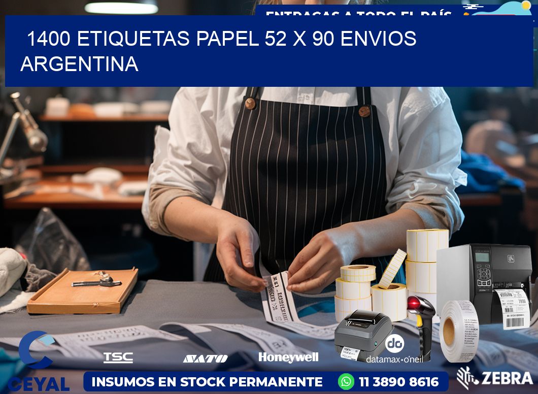 1400 ETIQUETAS PAPEL 52 x 90 ENVIOS ARGENTINA