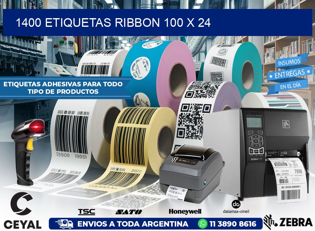 1400 ETIQUETAS RIBBON 100 x 24