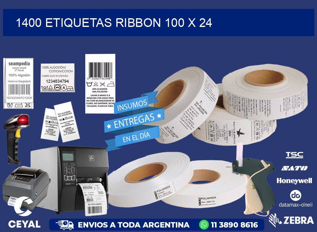 1400 ETIQUETAS RIBBON 100 x 24