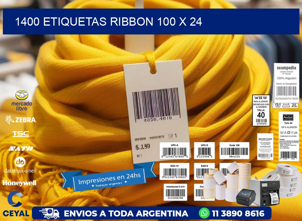1400 ETIQUETAS RIBBON 100 x 24