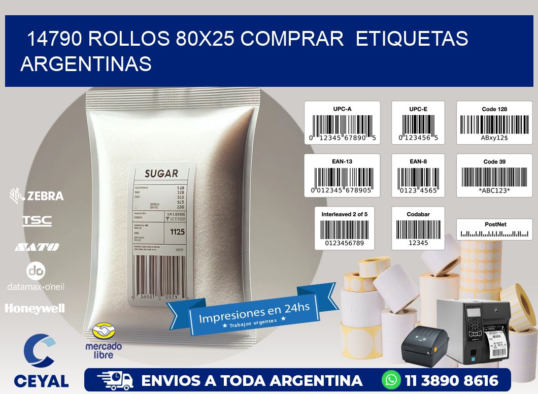 14790 ROLLOS 80X25 COMPRAR  ETIQUETAS ARGENTINAS