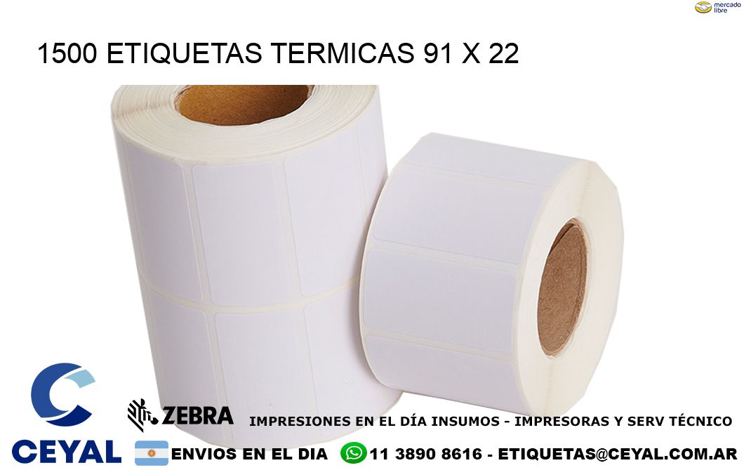 1500 ETIQUETAS TERMICAS 91 x 22